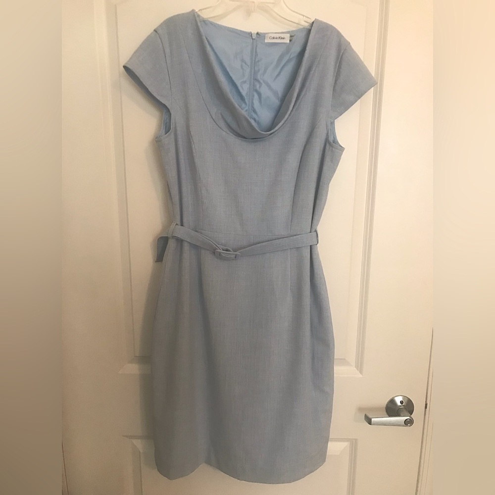 Calvin Klein, Baby Blue Sheath Dress, Size 10